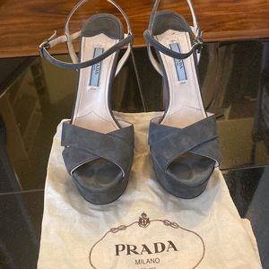 Prada Suede Heels Charcoal size 5.5